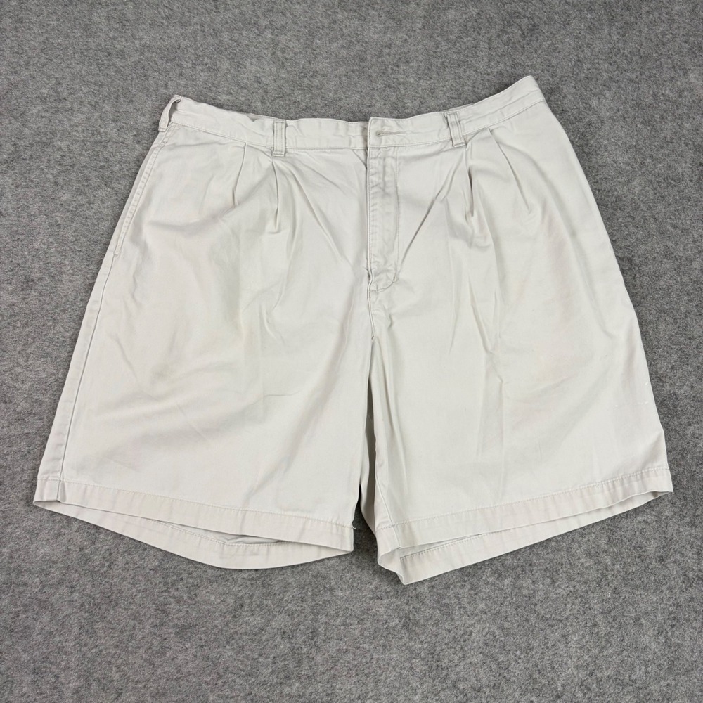 Chaps Ralph Lauren Pleated Shorts Mens 38 Khaki‎ Cotton Twill Golf Old Money